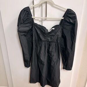 Zara Embroidered Puff Sleeve Mini Dress
